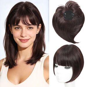 Elegant Dark Brown Hair Topper for Women